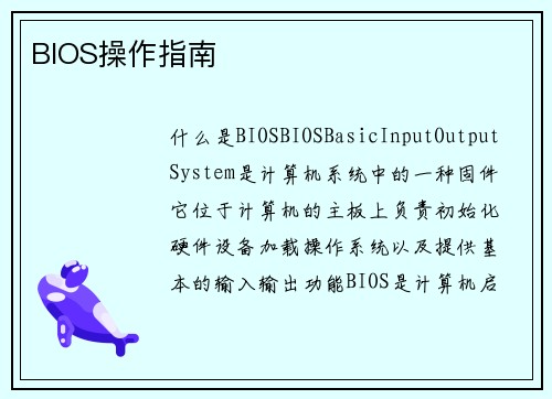 BIOS操作指南